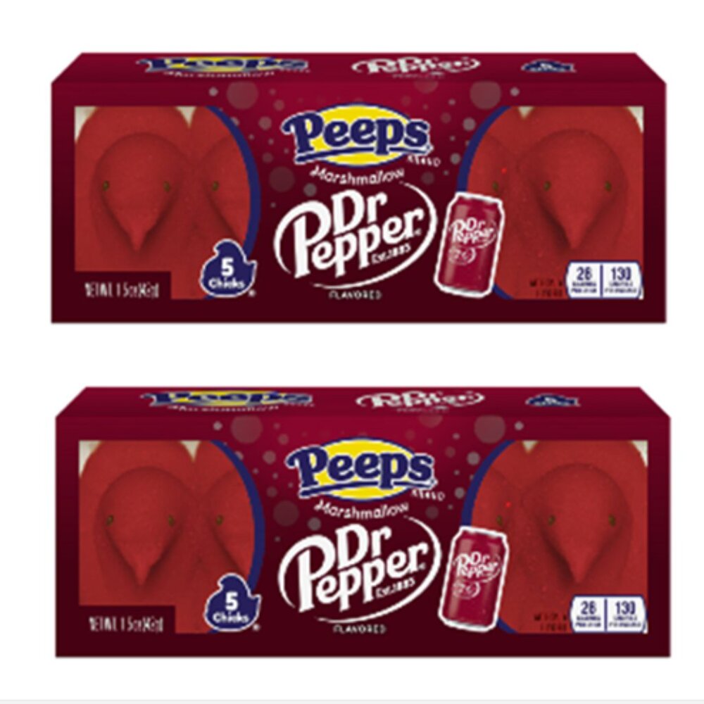 Dr. Pepper Flavored Marshmallow Chicks Peeps 2 Packs (5 peeps per pack)